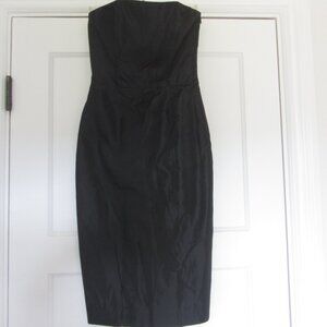 Betsey Johnson Dress, Strapless, Sheath, Evening, Black, Size Small